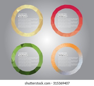 Abstract geometric background.Polygonal circle background.Vector illustration.
