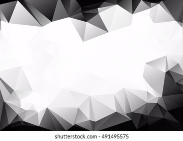 Abstract Geometric backgrounds in black color tone. Polygonal vector design.
