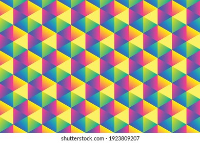 Resumen Fondo geométrico completo Color. Fondo poligonal gradiente multicolor, ilustración de material vectorial.