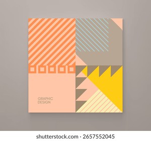 Fundos geométricos abstratos com padrões lineares. Composição artística. Modelo de design de capa. Vetor para brochura, cartaz, apresentação, folheto ou banner.