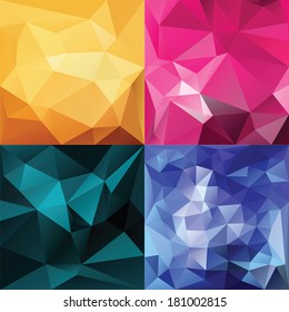 Abstract Geometric backgrounds. Polygonal vector backgrounds.