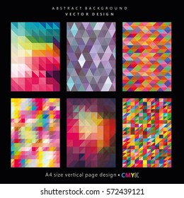 Abstract geometric backgrounds set, brochure & flyer designs, cover templates.