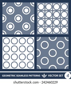 Abstract geometric backgrounds set, modern seamless pattern, retro style creative ornament, vector wallpaper, wrapping paper, 1960s, 1970s, 1980s, fashion, trendy style, template, layout for design