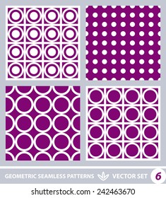Abstract geometric backgrounds set, modern seamless pattern, retro style creative ornament, vector wallpaper, wrapping paper, 1960s, 1970s, 1980s, fashion, trendy style, template, layout for design