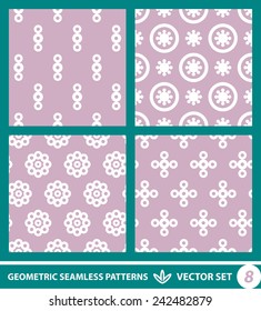 Abstract geometric backgrounds set, modern seamless pattern, retro style creative ornament, vector wallpaper, wrapping paper, 1960s, 1970s, 1980s, fashion, trendy style, template, layout for design