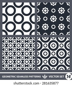 Abstract geometric backgrounds set, modern seamless pattern, retro style creative ornament, vector wallpaper, wrapping paper, 1960s, 1970s, 1980s, fashion, trendy style, template, layout for design