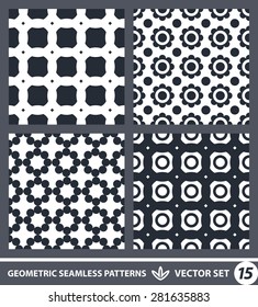 Abstract geometric backgrounds set, modern seamless pattern, retro style creative ornament, vector wallpaper, wrapping paper, 1960s, 1970s, 1980s, fashion, trendy style, template, layout for design