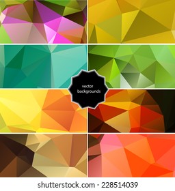 Abstract geometric backgrounds of triangular polygons. Eps 10. Vector set. 