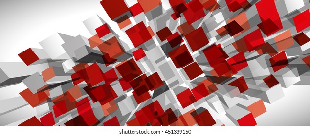 Abstract geometric banner 3d cubes full vector