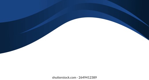 Abstractas Anuncio geométrico. ondas azules sobre fondo azul marino. Póster . Anuncio en diseño moderno de moda