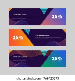 Abstract Geometric Banner Design, Banner Web Design, Vector