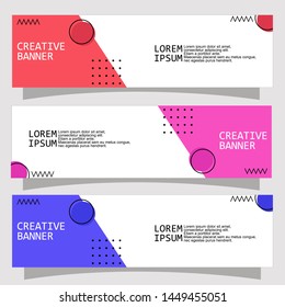 abstract geometric banner flat design