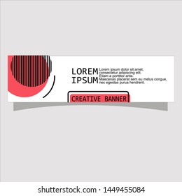abstract geometric banner flat design