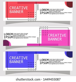 abstract geometric banner flat design