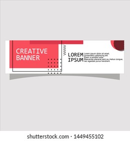 abstract geometric banner flat design