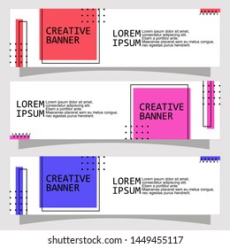 abstract geometric banner flat design