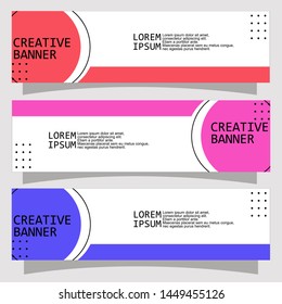 abstract geometric banner flat design