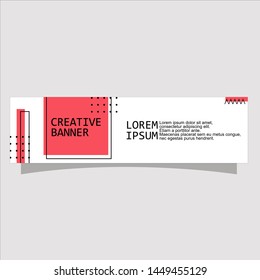 abstract geometric banner flat design