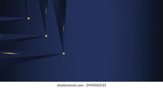 abstract geometric banner with gold triangle shapes. with modern lines editable