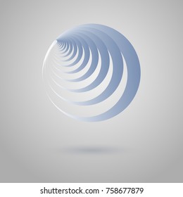 Abstract geometric banner label in the shape of round blue spiral Logo for the company business company of business cards emblem Template of corporate identity Design element icon logo Vector