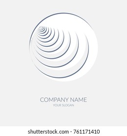 Abstract geometric banner label in the shape of round blue spiral Logo for the company business company of business cards emblem Template of corporate identity Design element icon logo Isolate Vector