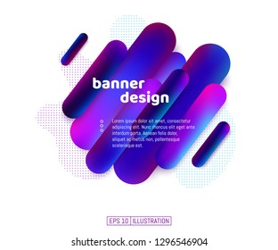Abstract geometric banner. Liquid shapes background element. Template for banner, brochure, book cover, booklet design. Vector illustration.