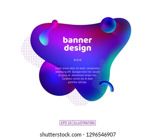 Abstract geometric banner. Liquid shapes background element. Template for banner, brochure, book cover, booklet design. Vector illustration.