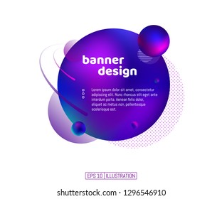 Abstract geometric banner. Liquid shapes background element. Template for banner, brochure, book cover, booklet design. Vector illustration.