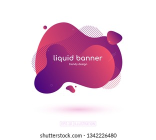 Abstract geometric banner. Liquid shapes background element. Templates for banner, brochure, book cover, booklet, application, web design. Vector illustration.