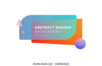 Abstract geometric banner in memphis design style with different shapes and gradient colors combination. Suitable for web, advertisement and social media