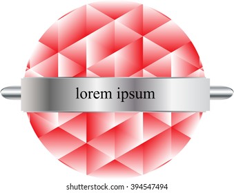 abstract geometric banner with metallic elements