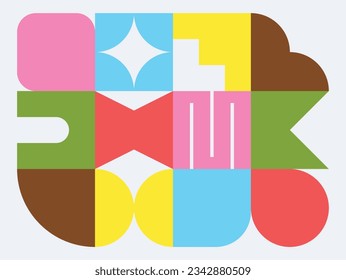 Abstract geometric banner. Modern and colorful header with geometric shapes. Flat vector illustration for website or covers. Minimalist seamless pattern. Mosaic background.