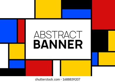 Pancarta geométrica abstracta. Diseño de estilo retro plano. Ilustración vectorial.
