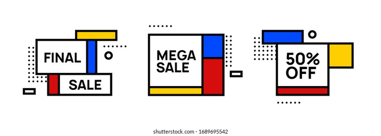 Abstract geometric banner. Retro style flat design. Vector illustration.
