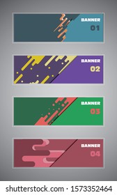abstract geometric banner set for website 