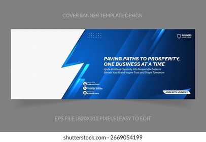 Modelo de banner geométrico abstrato com layout limpo e espaço reservado de imagem para promoções de negócios