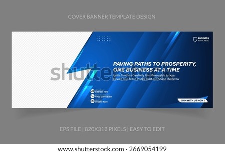 Abstract geometric banner template with clean layout and image placeholder for business promotions