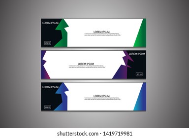 Abstract geometric banner template design for web