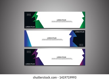 Abstract geometric banner template design for web