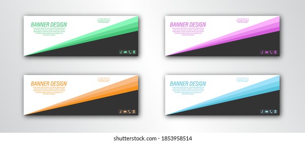 Abstract geometric banner template. Editable vector illustration. Flat design