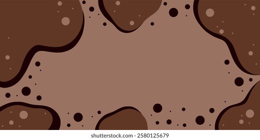 Abstract geometric banner with warm chocolate tones and smooth lines for a modern decor. Postcard and wallpaper in trendy colors