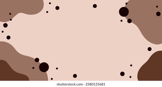 Abstract geometric banner with warm chocolate tones and smooth lines for a modern decor. Postcard and wallpaper in trendy colors