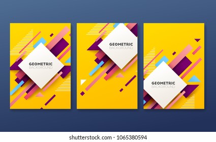 Abstract geometric banners. Brochure template. Vector illustration. 