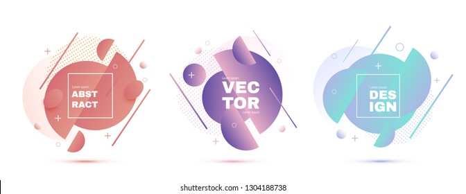 Abstract geometric banners. Gradient shapes. Vector modern background.