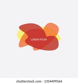 Abstract Geometric Banners Liquid Shapes Stock in orange red