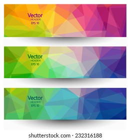 Abstract geometric banners set