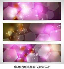 abstract geometric banners set