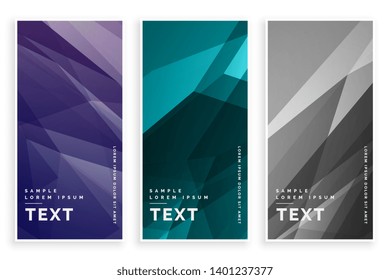 abstract geometric banners set design