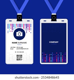 Abstract Geometric Bar ID Card Design
