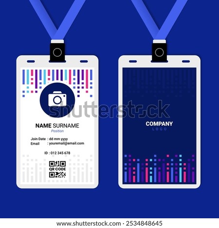 Abstract Geometric Bar ID Card Design